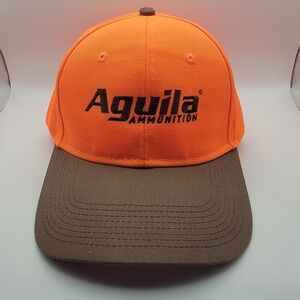 Aguila Ammunition Orange Brown‎ Logo Baseball Cap Adjustable One Size Hunting